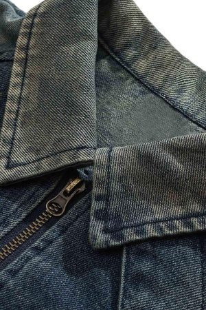 Concert Outfit High Street Hip-Hop Distressed Washed Denim Jacket