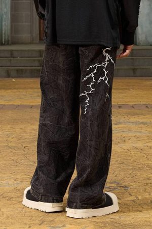 Concert Outfit High Street Hip-Hop Distressed Washed Jeans