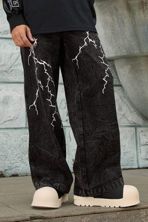 Concert Outfit High Street Hip-Hop Distressed Washed Jeans