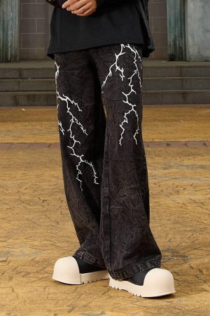 Concert Outfit High Street Hip-Hop Distressed Washed Jeans