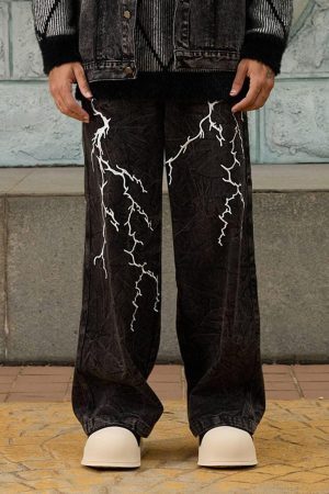 Concert Outfit High Street Hip-Hop Distressed Washed Jeans