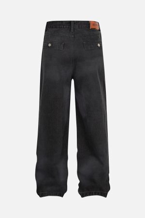 Concert Outfit High Street Hip-Hop Distressed Washed Work Jeans