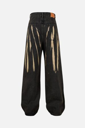 Concert Outfit High Street Hip Hop Hand-Painted Spray-Painted Jeans