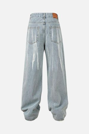 Concert Outfit High Street Hip Hop Hand-Painted Spray-Painted Jeans