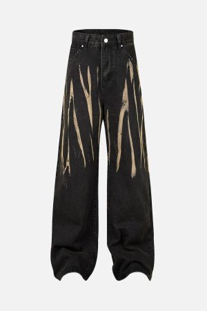 Concert Outfit High Street Hip Hop Hand-Painted Spray-Painted Jeans