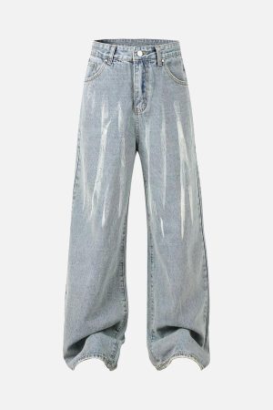 Concert Outfit High Street Hip Hop Hand-Painted Spray-Painted Jeans