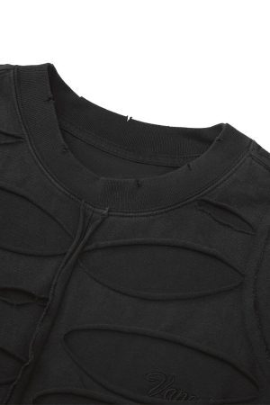 Concert Outfit High Street Hip Hop Hole Design T-Shirt