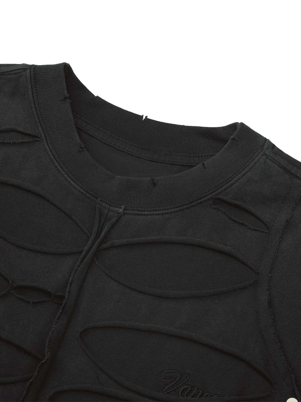 Concert Outfit High Street Hip Hop Hole Design T-Shirt Concert Outfit High Street Hip Hop Hole Design T-Shirt