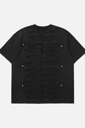Concert Outfit High Street Hip Hop Hole Design T-Shirt