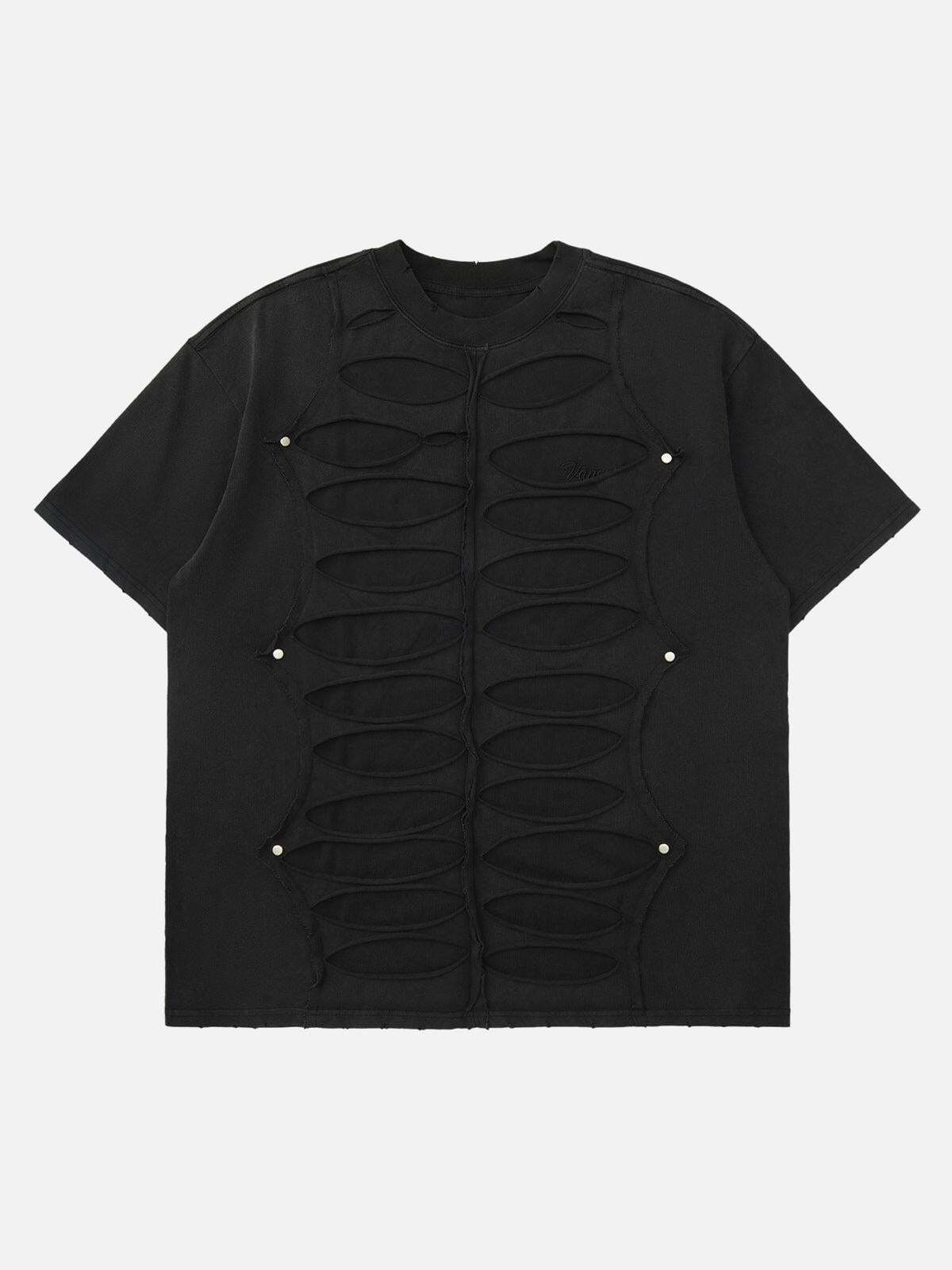 Concert Outfit High Street Hip Hop Hole Design T-Shirt Concert Outfit High Street Hip Hop Hole Design T-Shirt