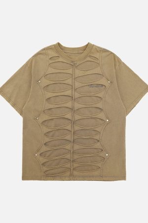 Concert Outfit High Street Hip Hop Hole Design T-Shirt