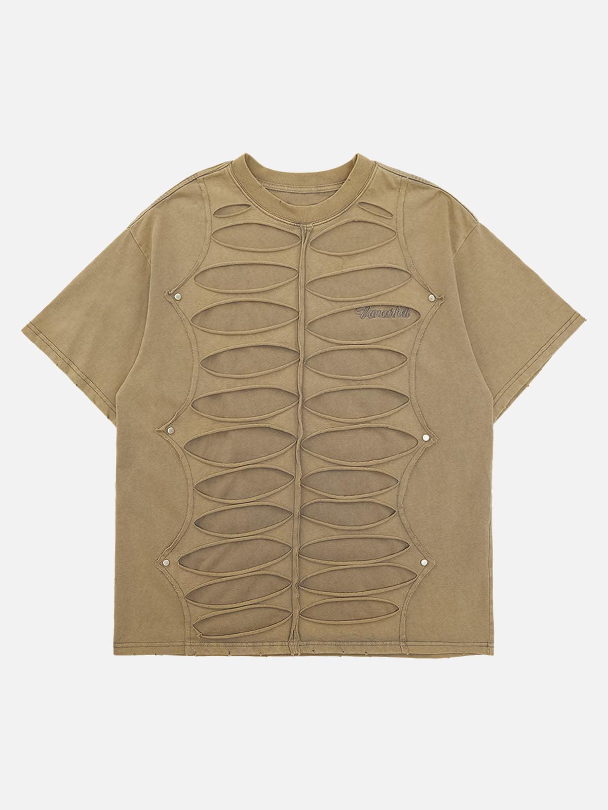 Concert Outfit High Street Hip Hop Hole Design T-Shirt Concert Outfit High Street Hip Hop Hole Design T-Shirt