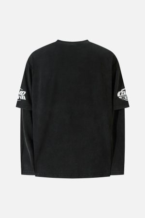 Concert Outfit High Street Hip-Hop Patchwork Long-Sleeved T-Shirt