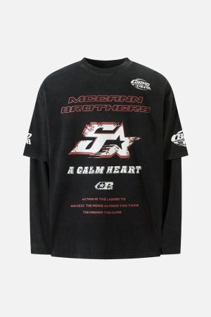 Concert Outfit High Street Hip-Hop Patchwork Long-Sleeved T-Shirt