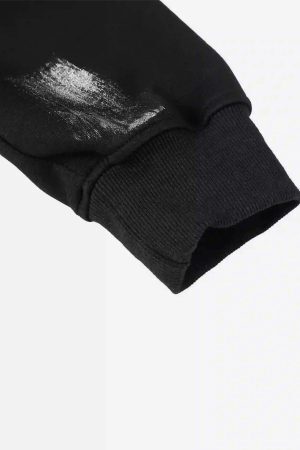 Concert Outfit High Street Hip Hop Spider Web Print Hoodie