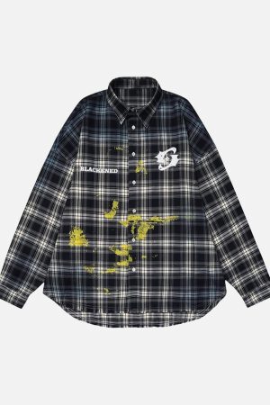 Concert Outfit High Street Hip Hop Spray Print Shirt