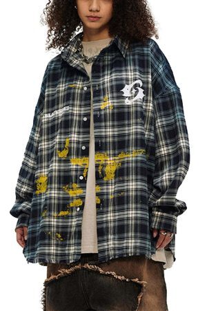 Concert Outfit High Street Hip Hop Spray Print Shirt