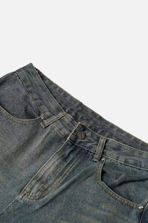 Concert Outfit High Street Hip Hop Washed Distressed Jeans