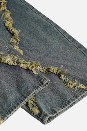 Concert Outfit High Street Hip Hop Washed Distressed Jeans
