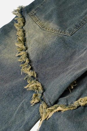 Concert Outfit High Street Hip Hop Washed Distressed Jeans