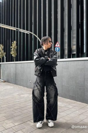 Concert Outfit High Street Hip Hop Washed Distressed Jeans