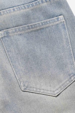 Concert Outfit High Street Hip-Hop Zipper Straight Jeans