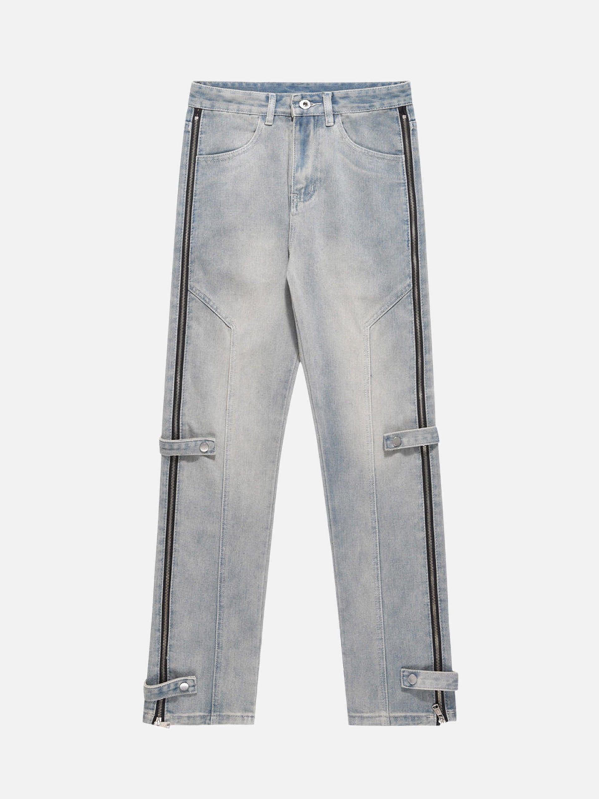 Concert Outfit High Street Hip-Hop Zipper Straight Jeans Concert Outfit High Street Hip-Hop Zipper Straight Jeans