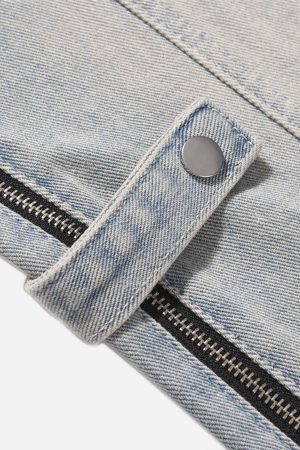 Concert Outfit High Street Hip-Hop Zipper Straight Jeans