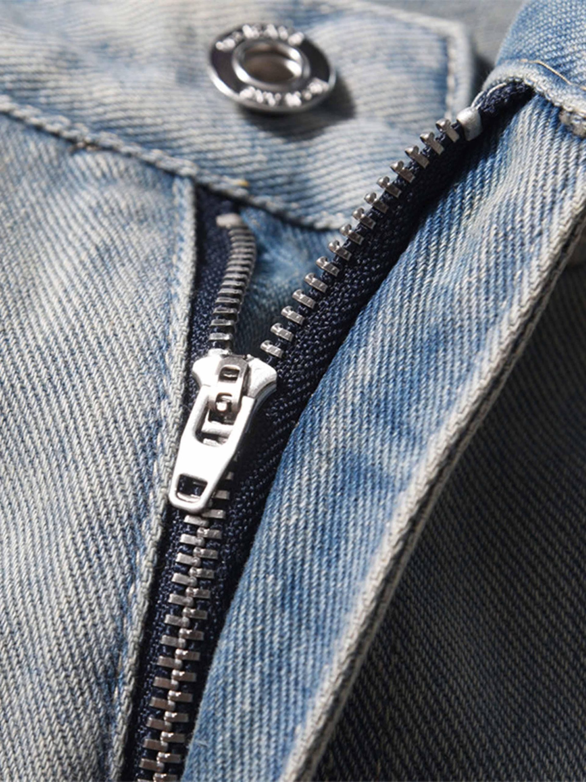 Concert Outfit High Street Hip-Hop Zipper Straight Jeans Concert Outfit High Street Hip-Hop Zipper Straight Jeans