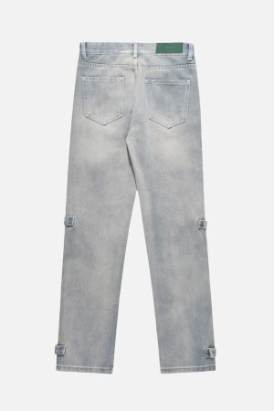 Concert Outfit High Street Hip-Hop Zipper Straight Jeans