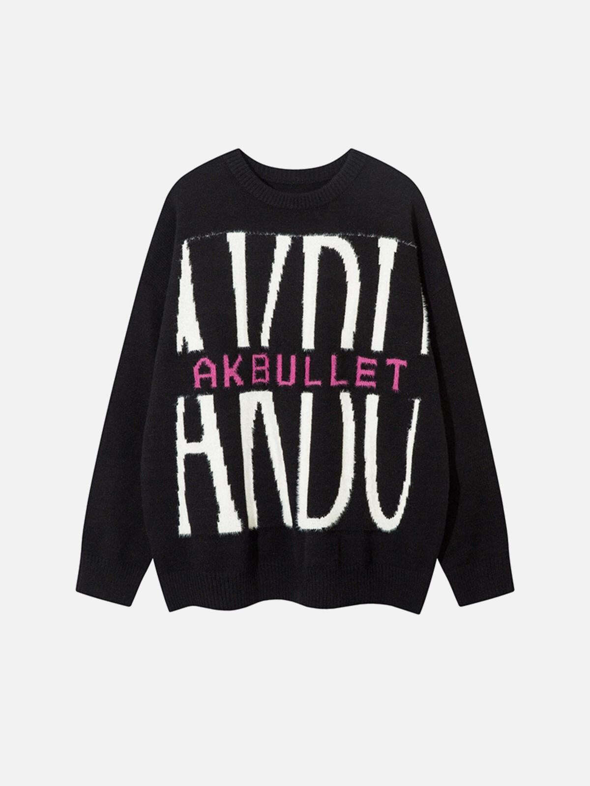 Concert Outfit High Street Hiphop Letter Sweater Concert Outfit High Street Hiphop Letter Sweater