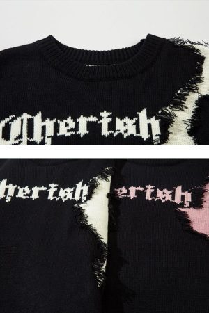 Concert Outfit High Street Irregular Color-Blocking Patchwork Sweater