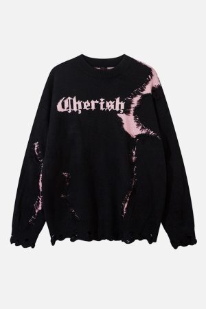 Concert Outfit High Street Irregular Color-Blocking Patchwork Sweater