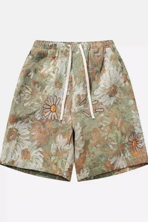 Concert Outfit High Street Jacquard Embroidery Shorts