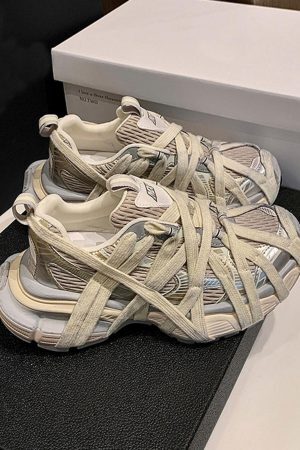 Concert Outfit High Street Lace-Up Casual Sneakers