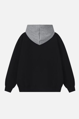 Concert Outfit High Street Letter Print Collision Color Hoodie