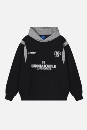 Concert Outfit High Street Letter Print Collision Color Hoodie