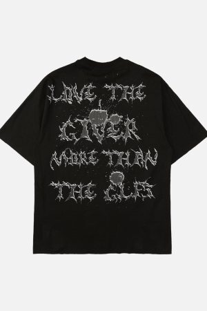 Concert Outfit High Street Letter Print Short-Sleeved T-Shirt