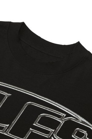 Concert Outfit High Street Letter Print Short-Sleeved T-Shirt