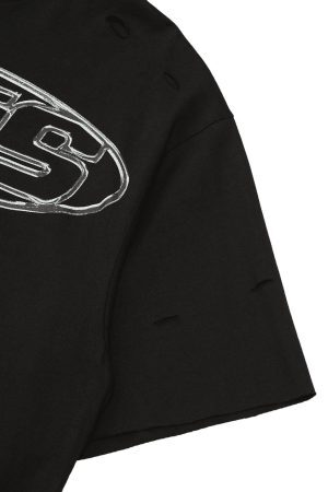 Concert Outfit High Street Letter Print Short-Sleeved T-Shirt