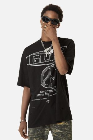 Concert Outfit High Street Letter Print Short-Sleeved T-Shirt