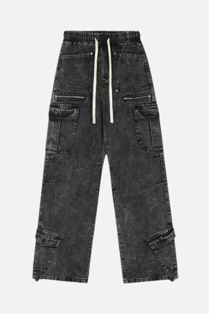 Concert Outfit High Street Loose Elastic Waist Drawstring Trousers