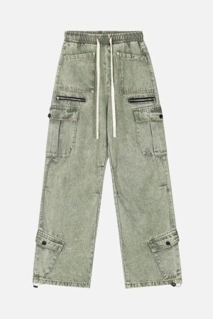 Concert Outfit High Street Loose Elastic Waist Drawstring Trousers