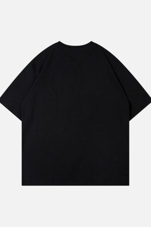 Concert Outfit High Street Motorcycle Print Asymmetric T-Shirt