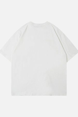 Concert Outfit High Street Motorcycle Print Asymmetric T-Shirt