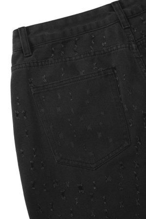 Concert Outfit High Street Niche Design Ripped Denim Shorts