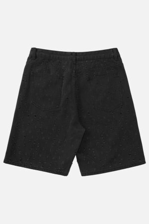 Concert Outfit High Street Niche Design Ripped Denim Shorts