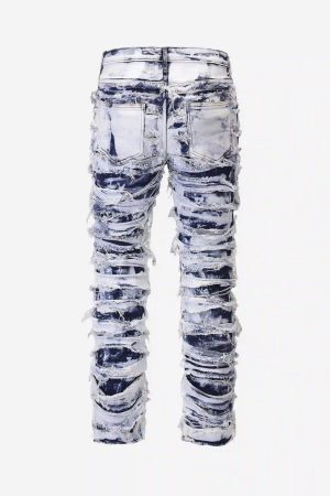 Concert Outfit High Street Old Washed Slim Fit Jeans