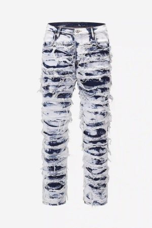 Concert Outfit High Street Old Washed Slim Fit Jeans