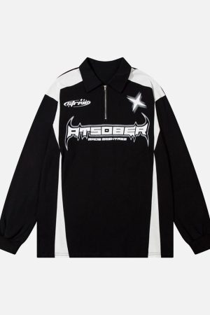 Concert Outfit High Street Racing Long Sleeve Polo Shirt